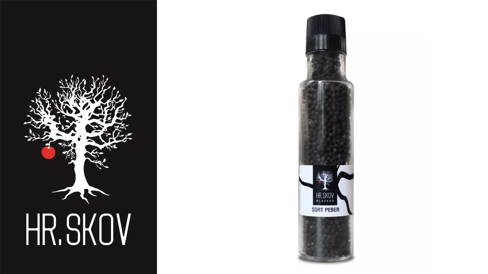 Svört piparkorn með kvörn